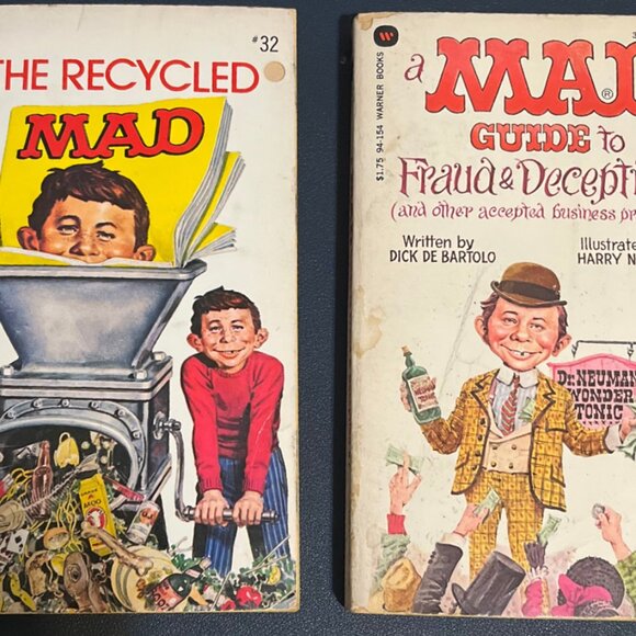 Set of 2 Retro MAD Books - 'Recycled MAD' & 'A MAD Guide to Fraud & Deception - Picture 1 of 3